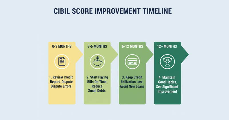 : Timeline graphic showing improvement steps and expected duration.*