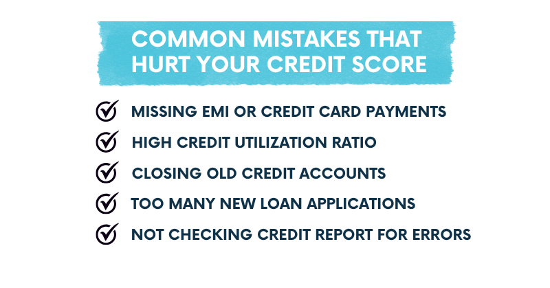 Top Reasons for a Low CIBIL Score​